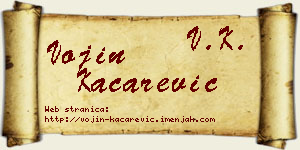 Vojin Kačarević vizit kartica